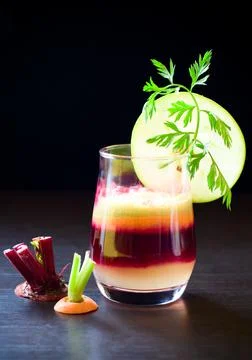 Fruit vegetable juice Stock Photos