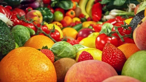 Fruit Vegetable Motion Control Pile Group Video stock 309796074