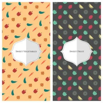 Fruit vegetable wallpaper Stock Illustration