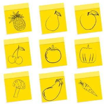 Fruit &amp; vegetables sketch Stock Illustration