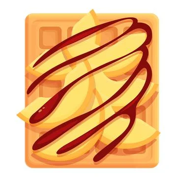 Fruit waffle icon cartoon vector. Belgian food Illustrazione stock