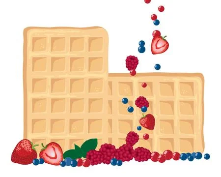 Fruit waffle Stock Illustration