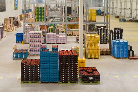 Fruit warehouse interior Stock Photos