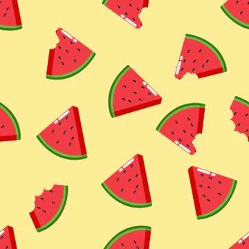 Fruit Watermelon seamless pattern vector illustration yellows background Illustrazione stock