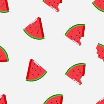 Fruit Watermelon seamless pattern vector illustration white background Illustrazione stock