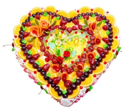 Fruit wedding cake Stock Photos