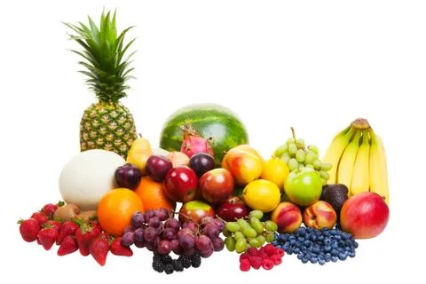 Fruit on white Stock Photos