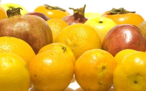 Fruit on white Stock Photos