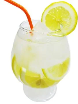 Fruit white punch cocktail drink with lemon Stock Photos