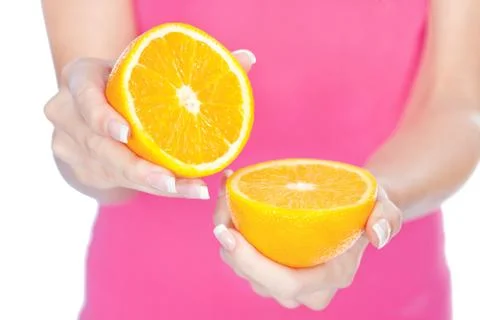 Fruit in woman's hand Stock Photos