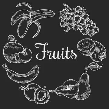 Fruit wreath Stock Illustration