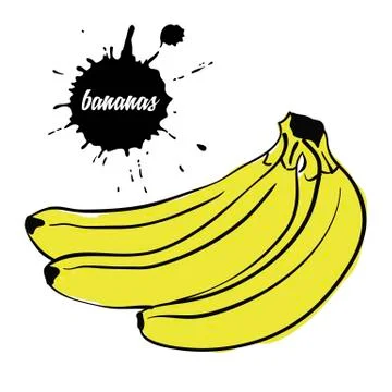 Fruit yellow bananas Stock Illustration