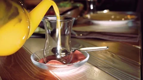 Fruit yellow hot tea. Stock Footage 122398917