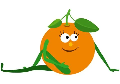 Fruit yoga orange Stock Illustration