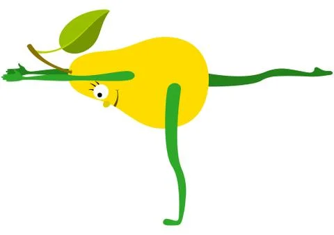 Fruit yoga pear Stock Illustration