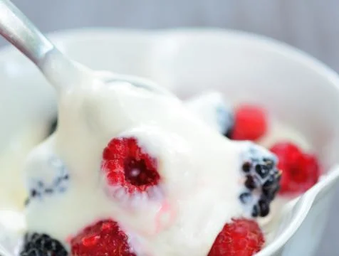 Fruit yogurt Stockfoto's