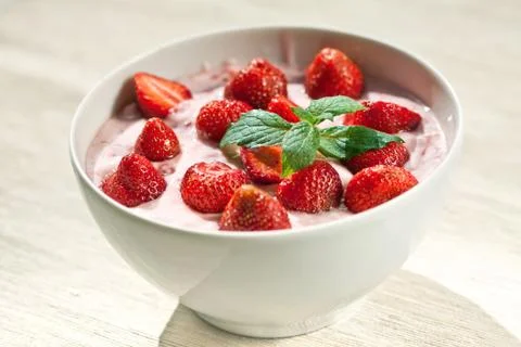 Fruit yogurt Stock Photos
