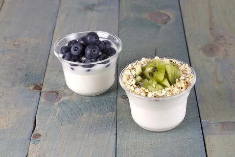 Fruit yogurt Stock Photos