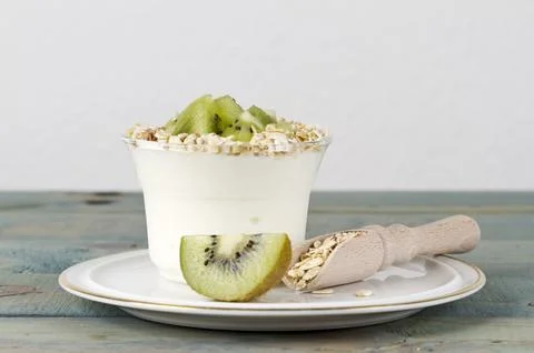 Fruit yogurt Stock Photos