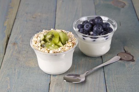 Fruit yogurt Stock Photos