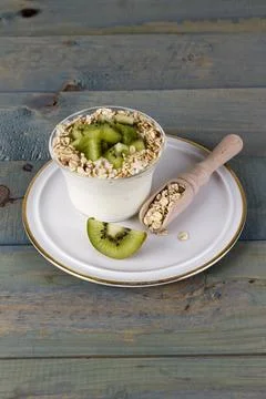 Fruit yogurt Stock Photos