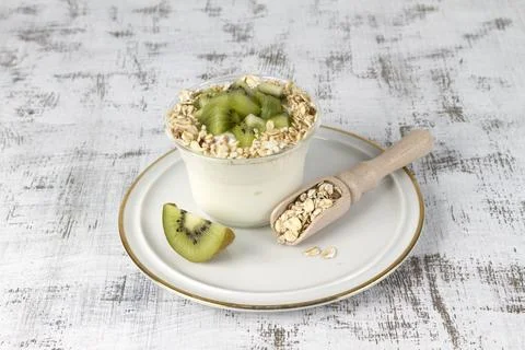 Fruit yogurt Stock Photos