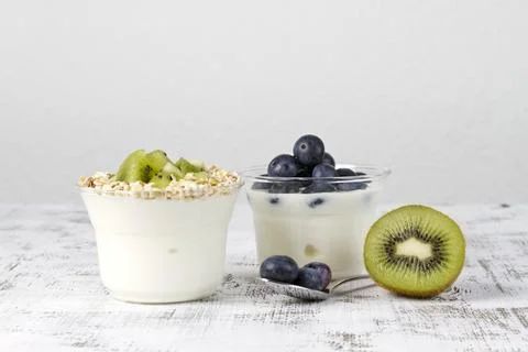 Fruit yogurt Stock Photos