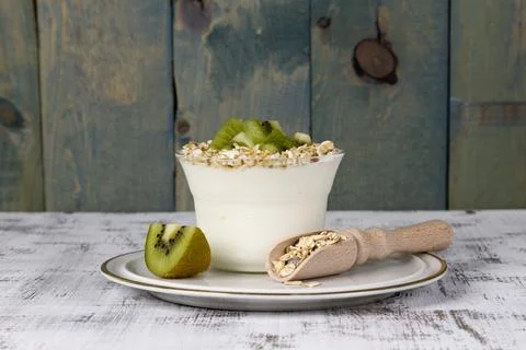Fruit yogurt Stock Photos