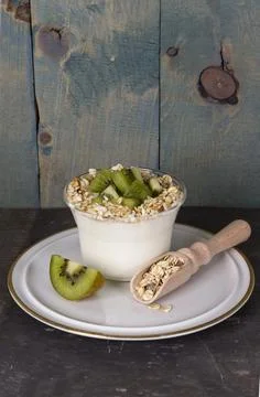 Fruit yogurt Stock Photos