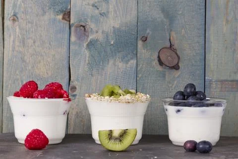Fruit yogurt Stock Photos