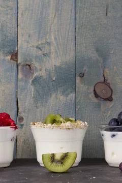 Fruit yogurt Stock Photos