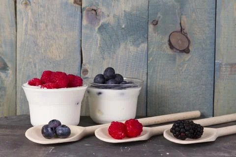 Fruit yogurt Stock Photos