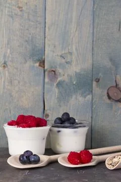 Fruit yogurt Stock Photos