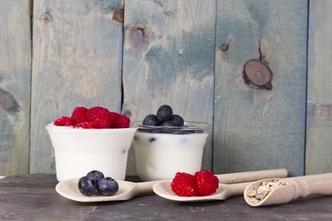 Fruit yogurt Stock Photos