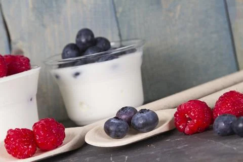 Fruit yogurt Stock Photos