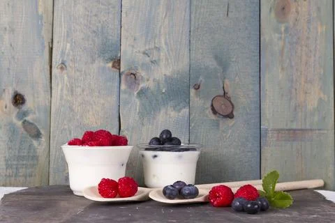 Fruit yogurt Stock Photos