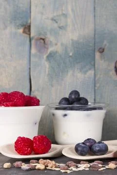 Fruit yogurt Stock Photos
