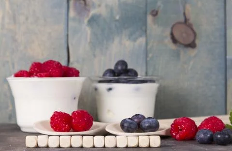 Fruit yogurt Stock Photos