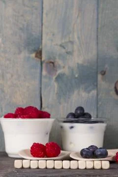 Fruit yogurt Stock Photos