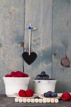 Fruit yogurt Stock Photos