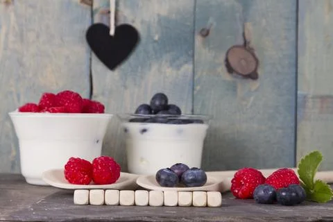 Fruit yogurt Stock Photos