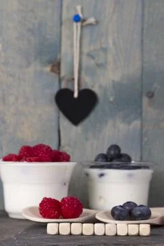 Fruit yogurt Stock Photos