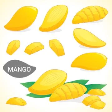 Fruit201508 Set of mango in various styles vector format2 Stock Illustration