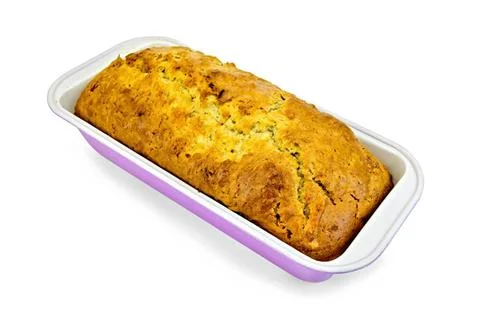 Fruitcake in a rectangular shape Freshly baked cake in a metal rectangular... Stockfoto's