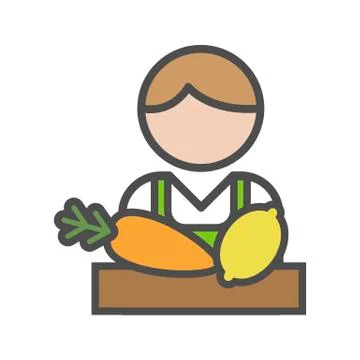 Fruiterer avatar icon on white background Stock Illustration