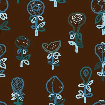 Fruits Abstract texture stylized seamless pattern rapport vector Stock Illustration