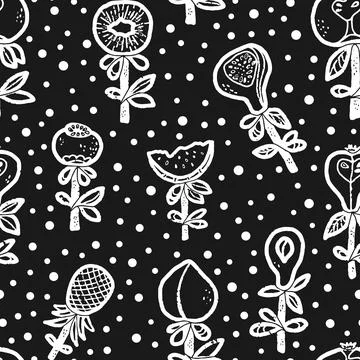 Fruits Abstract texture stylized seamless pattern rapport vector Illustrazione stock