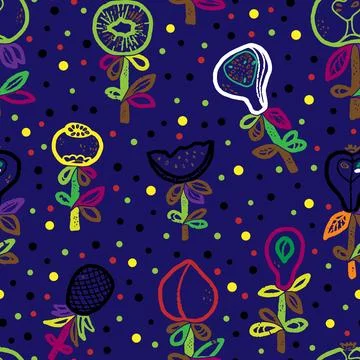 Fruits Abstract texture stylized seamless pattern rapport vector Stock Illustration
