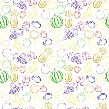 Fruits and berries Stock Illustration