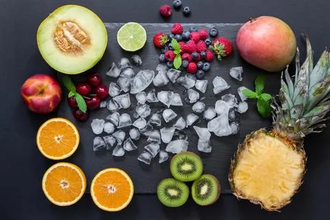 Fruits and berries rectangle. Stock Photos